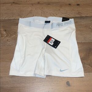 Nike Pro White and Gray Compression Shorts Women's Softball Sliding Shorts